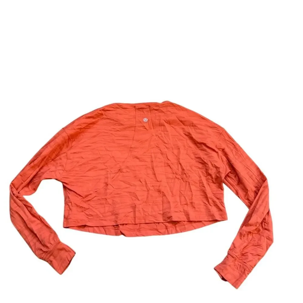 Lululemon Muscle Love‎ Long Sleeve Shirt Orange Women's 8